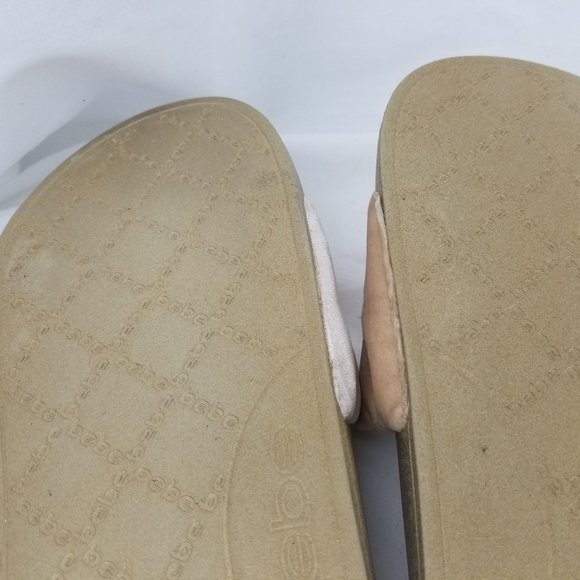 BEBE WOMEN SANDALS 9M GOLD BEIGE SLIDES - Picture 8 of 11
